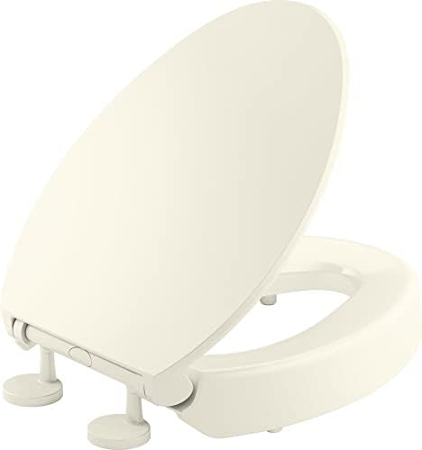 Elegant Elongated Toilet Seat Quiet-Close Raised andlatable Biscuit 3 Seat