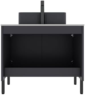 GUCOGUKA 30 Black Bathroom Vanity with Ceramic Sink Combo