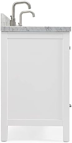 Ariel 61 White Double Bathroom Vanity with italian marble and soft-close features