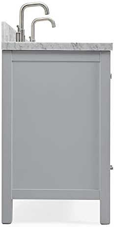 Ariel 61 inch bathroom vanity with marble countertop and soft-close drawers