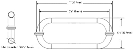 Ranbo C-Shaped 6 Push-Pull Handle with Stainless Steel Finish