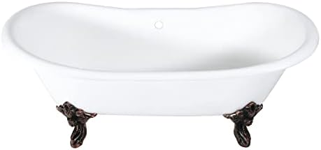Kingston Brass 72625-Inch Clawfoot Bath Gloss White Enamel Finish 55 Gallon Capacity