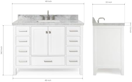 High-Quality Cambridge 49 White Bathroom Vanity