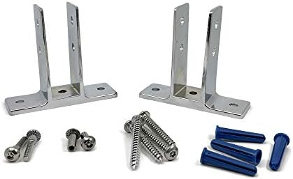 Durable 2 Ear Chrome Cast ZAMAC Urinal Screen Pack for 1 Panels