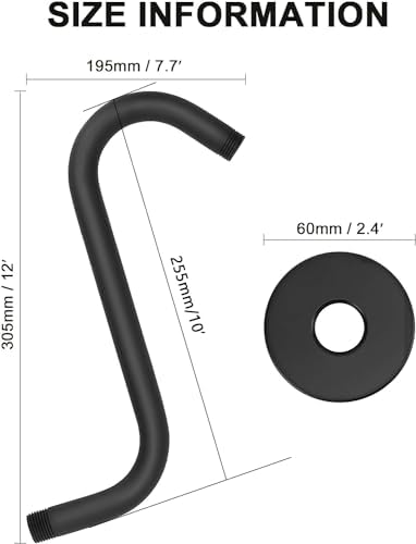 Sturdy S-Shaped Shower Arm Extenders