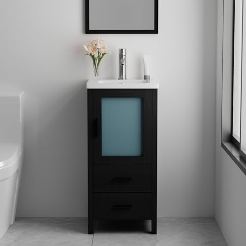 Elegant 16 Black Vanity With Storage
