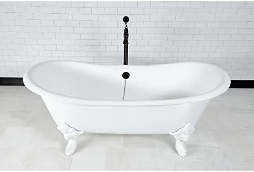 Kingston Brass 72625-Inch Clawfoot Bath Gloss White Enamel Finish 55 Gallon Capacity