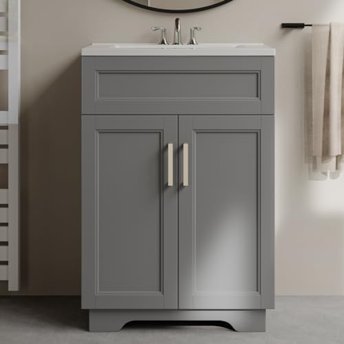 UpView 24 Bathroom Vanity with Ceramic Sink Grey