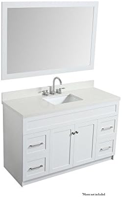 DKB D10817 White Quartz Bathroom Vanity with Soft-Closing Doors Dovetail Drawers