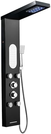 Experience Luxury in the Shower MENATT LED Shower Panel Tower System