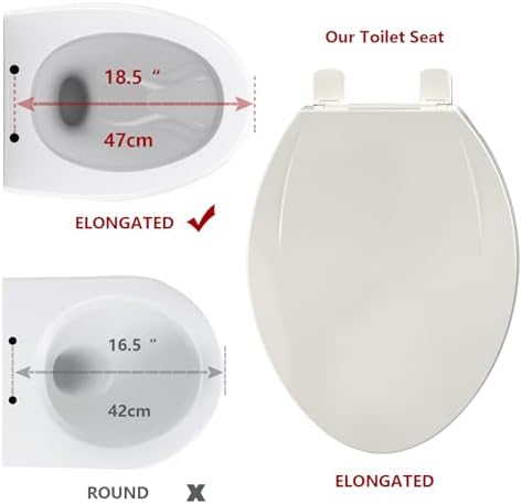 Elongated Toilet Seat Durable Easy to Clean