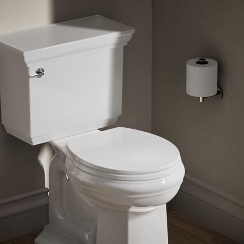 No-Slab Quiet-Close Round Toilet Seat with Grip-Tight Bumpers