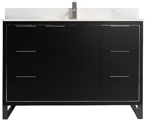 Fine Fixtures Opulence Collection 48x20x33in Bathroom Vanity in Black Matte