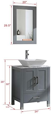 24 Gray Bathroom Vanity with Sink Combo