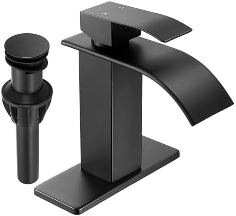 Fransiton Black Waterfall Bathroom Faucet