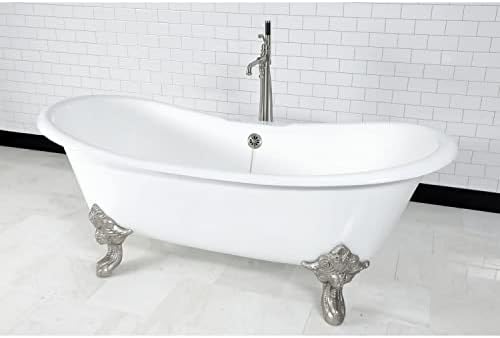 Kingston Brass 72625-Inch Clawfoot Bath Gloss White Enamel Finish 55 Gallon Capacity