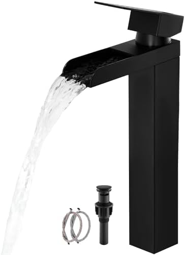 RainMAX RainCatch Full Flow Waterfall Faucet RV Bath Compatible Matte Black