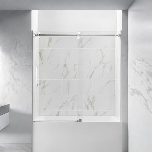 Adjustable 56-60 W x 60 H Frameless Batht