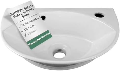 Stylish Wall-Mounted Bathroom Vessel Sink Juniper 17 In White Ceramic