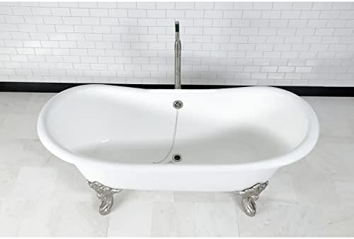 Kingston Brass 72625-Inch Clawfoot Bath Gloss White Enamel Finish 55 Gallon Capacity