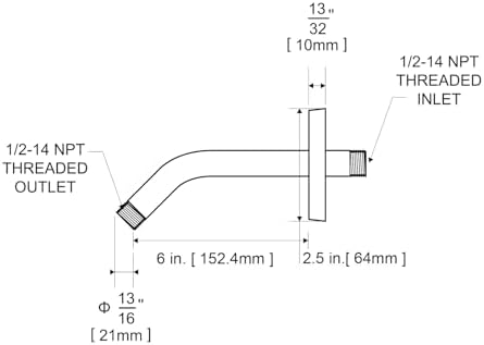 Premium 6-Inch Wall-Mounted Shower Arm for Fixed Showers