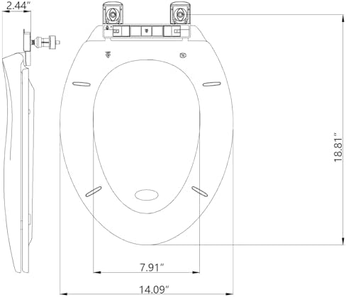 Elongated Toilet Seat Durable Easy to Clean