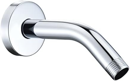 Lowcus Wall-Mounted Extendable Shower Arm with Flange 6-inch Chrome