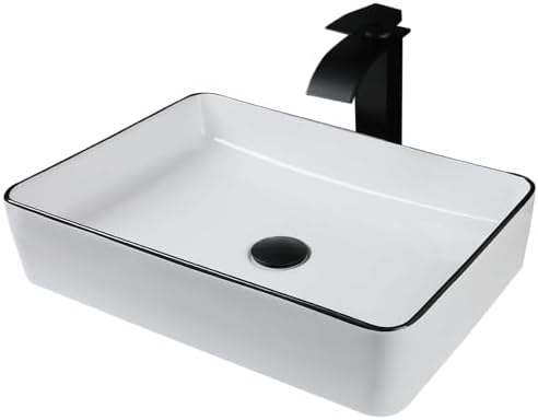 Modern Design Vessel Sink High-Quality Ceramic Sink White Above Counter 20 Inch
