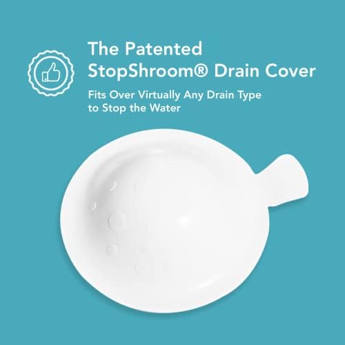 StopShroom The Ultimate Universal Drain Stopper Plug for Bathrooms Kitchens White