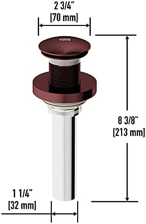 VIGO Vessel Sink drainer with Mounting Ring for Compact Bath Layout