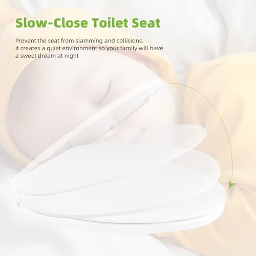 No Slam Round Toilet Seat Cover by Hygie Rinse