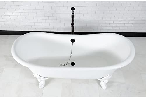 Kingston Brass 72625-Inch Clawfoot Bath Gloss White Enamel Finish 55 Gallon Capacity