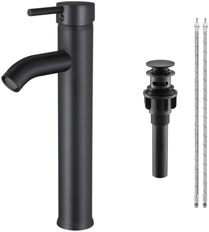 SGUVK Bathroom Sink Faucet Matte Black Single Handle DurableLow Profile Design