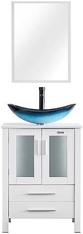 ECLIFE 24 Modern Bathroom Vanity Sink Combo White