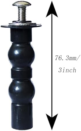 2PCS Black Rubber Expansion Screws for Toilet Seats