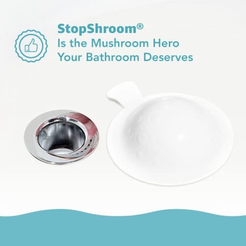 StopShroom The Ultimate Universal Drain Stopper Plug for Bathrooms Kitchens White