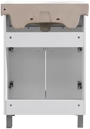 CBHME 24 White Vanity Cabinet with Ceramic Bowl Basin