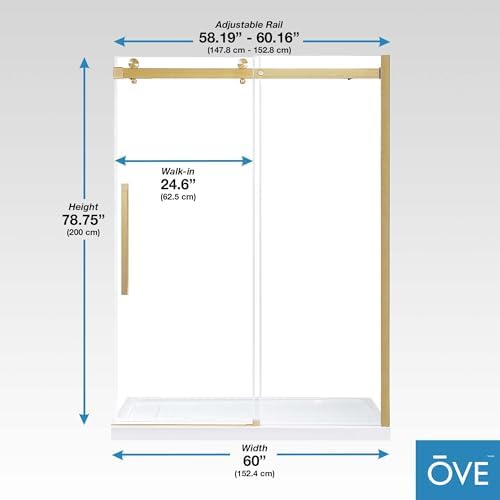 Barn Door Style Antique Gold Soft-Close Shower Door