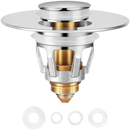 Premium Brass Sink Stopper with Hair Catcher for 104-197 Inch Drains