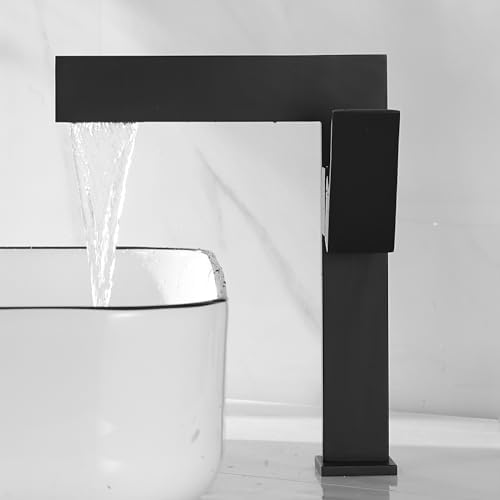Matte Black Tall Bathroom Sink Faucet Ultra Thin Vessel Faucet