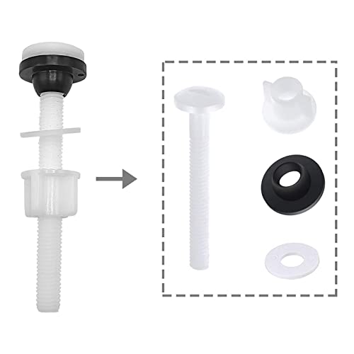ECUDIS 4-Pack Plastic Toilet Bolts Corrosion-Resistant Bathroom Fixtures