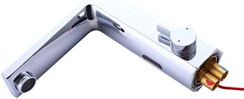Poopey Automatic Sensor Touchless Bathroom Sink Faucet with Hole Cover Plate