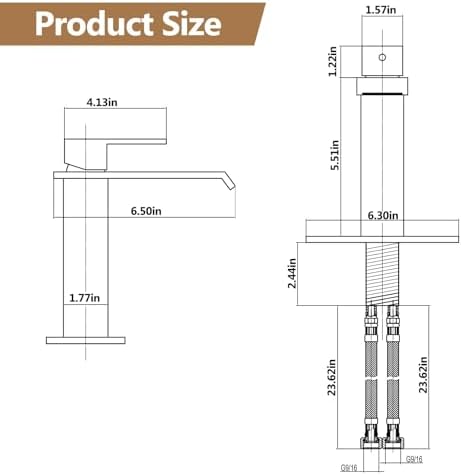 Fransiton Black Waterfall Bathroom Faucet
