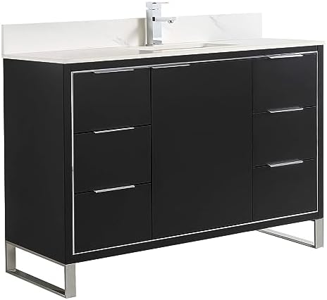 Fine Fixtures Opulence Collection 48x20x33in Bathroom Vanity in Black Matte