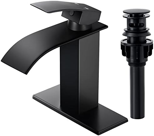 Qomolangma Ultra-Wide Single-Handle Waterfall Bathroom Faucet Matte Black