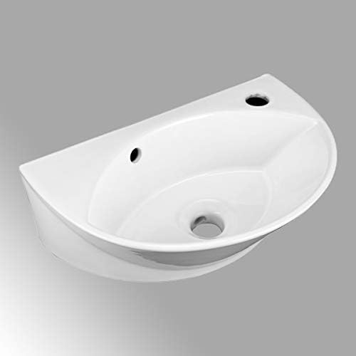 Stylish Wall-Mounted Bathroom Vessel Sink Juniper 17 In White Ceramic