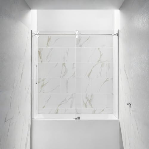 Adjustable 56-60 W x 60 H Frameless Batht