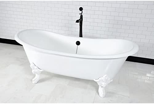Kingston Brass 72625-Inch Clawfoot Bath Gloss White Enamel Finish 55 Gallon Capacity