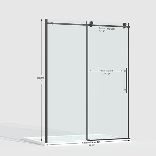 Luxury Frameless Shower Door Matte Black