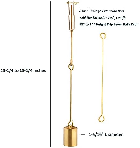 Tub Drain Linkage Assembly with Trip Lever and Strainer Robust and Durable
